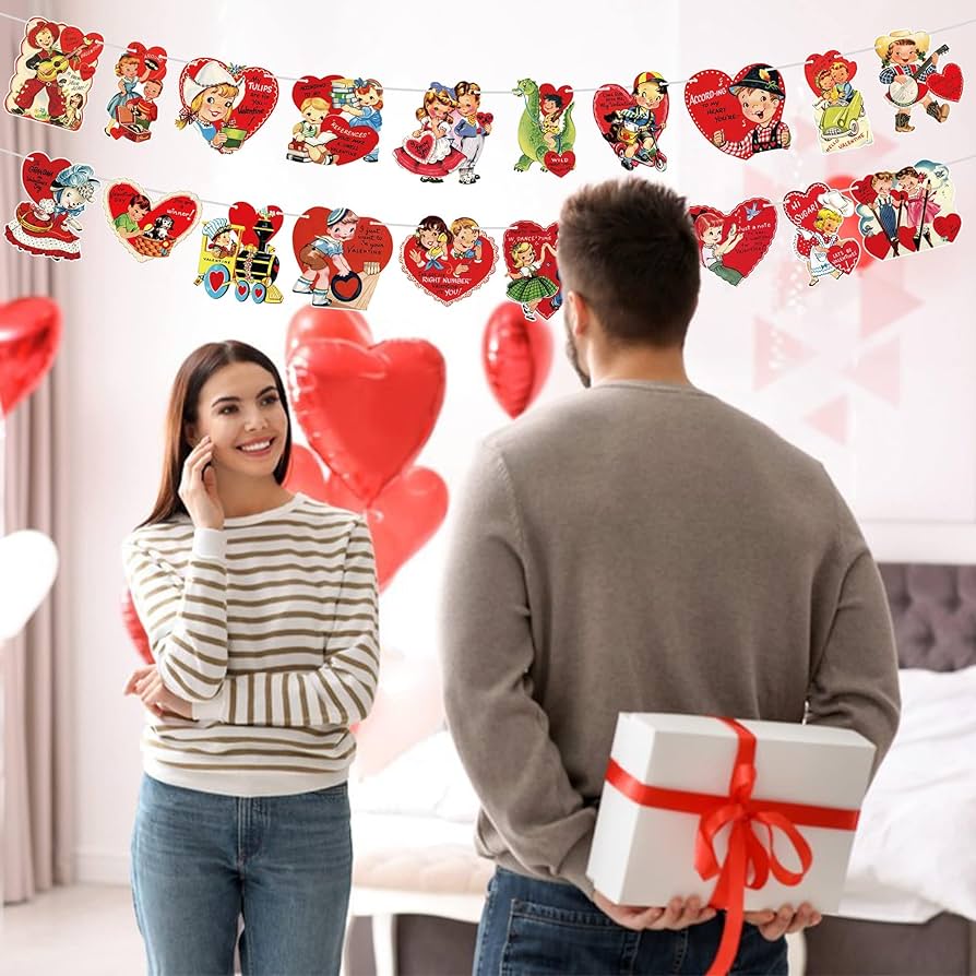 Amazon.com: L1rabe 2Pcs Valentine's Day Decorations Vintage